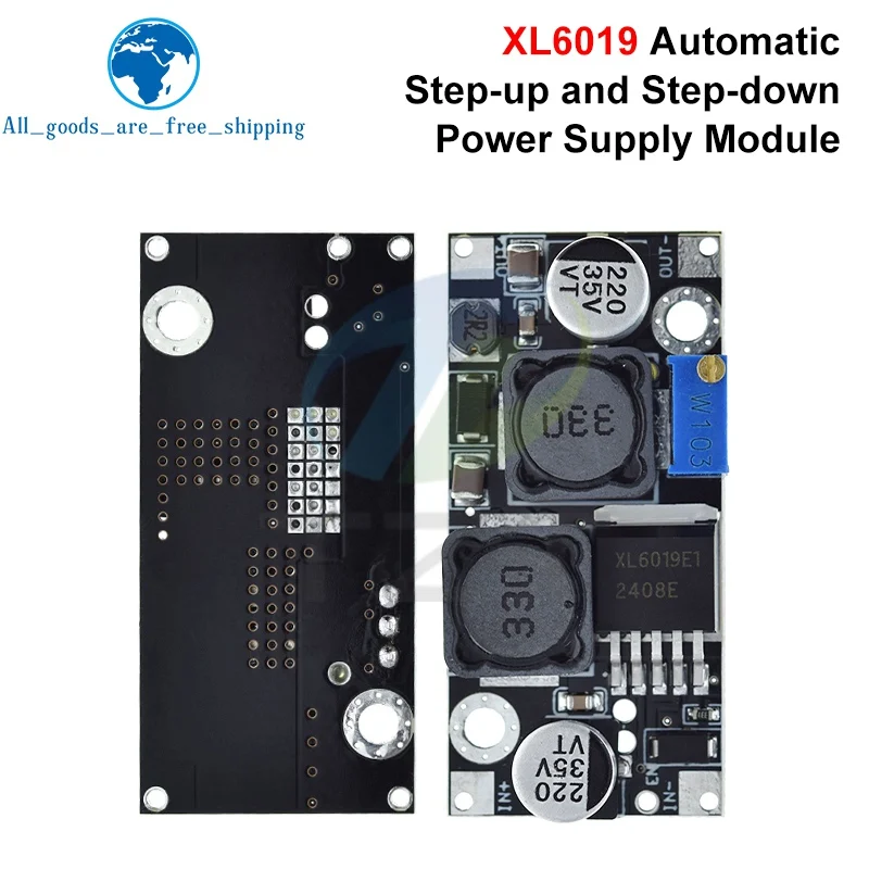 

1/5PCS XL6019 (XL6009 Upgrade) Automatic Step-Up Step-Down Dc-Dc Adjustable Converter Power Supply Module 20W 5-32V to 1.3-35V