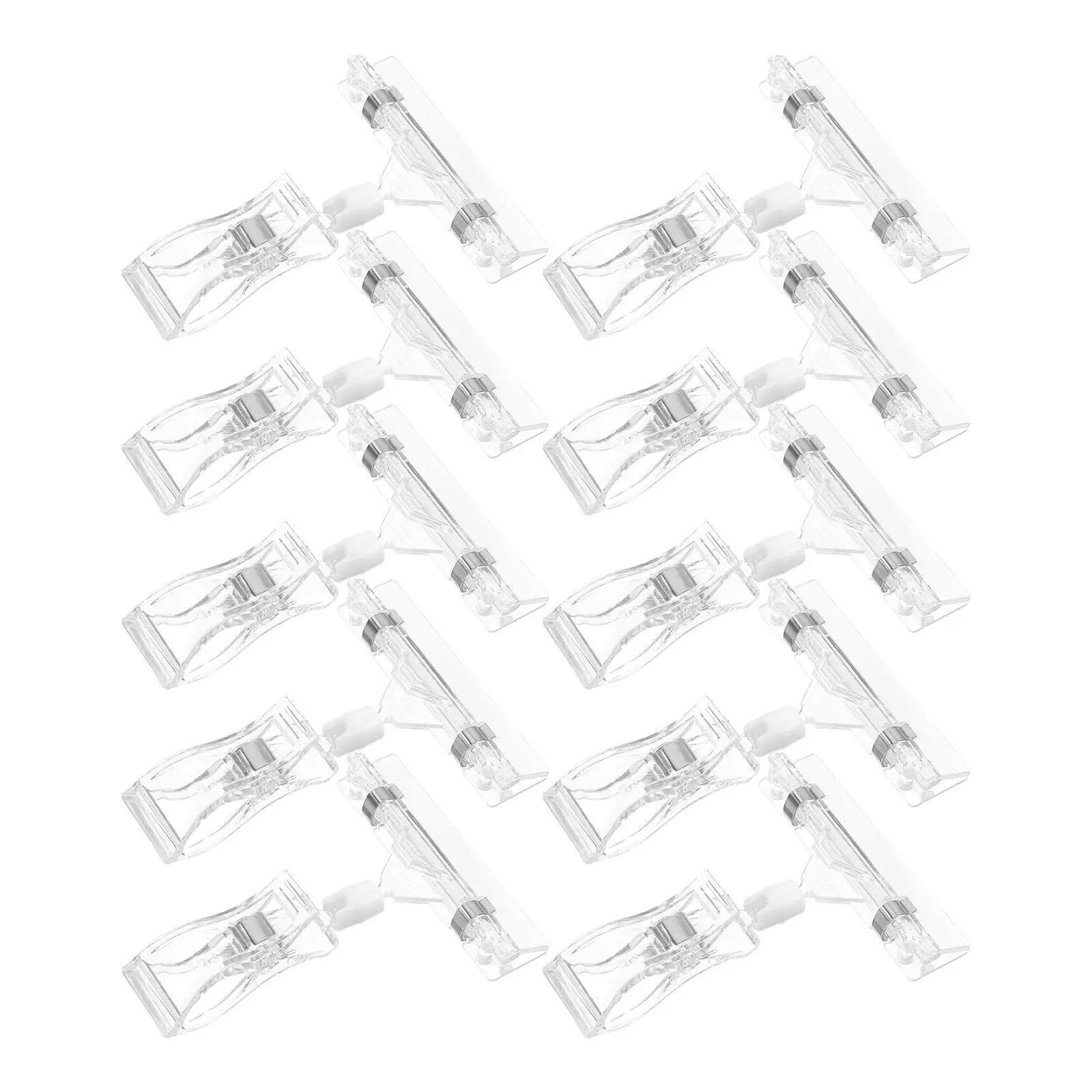 

20 Pcs Price Label Stand Clear Sign Display Holder Retail Signs Menu Transparent Name Tag POP Clothing Rack Multi Use