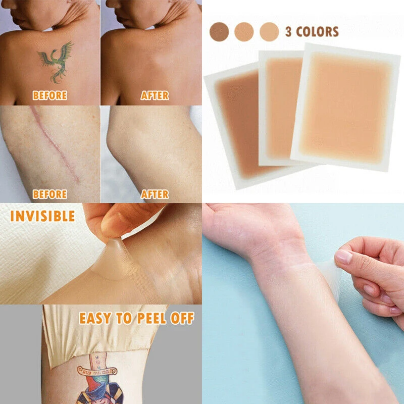 Waterproof Tattoo Film Tapes Ultra Thin Patch Tattoo Scar Birthmarks Full Cover Flesh-colored Concealing Acne Tattoo Accessories