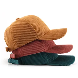 Corduroy Baseball Cap for Men Women Trucker Cap Winter Unisex Vintage Baseball Hat Outdoor Adjustable Hip Hop Gorras Snapback