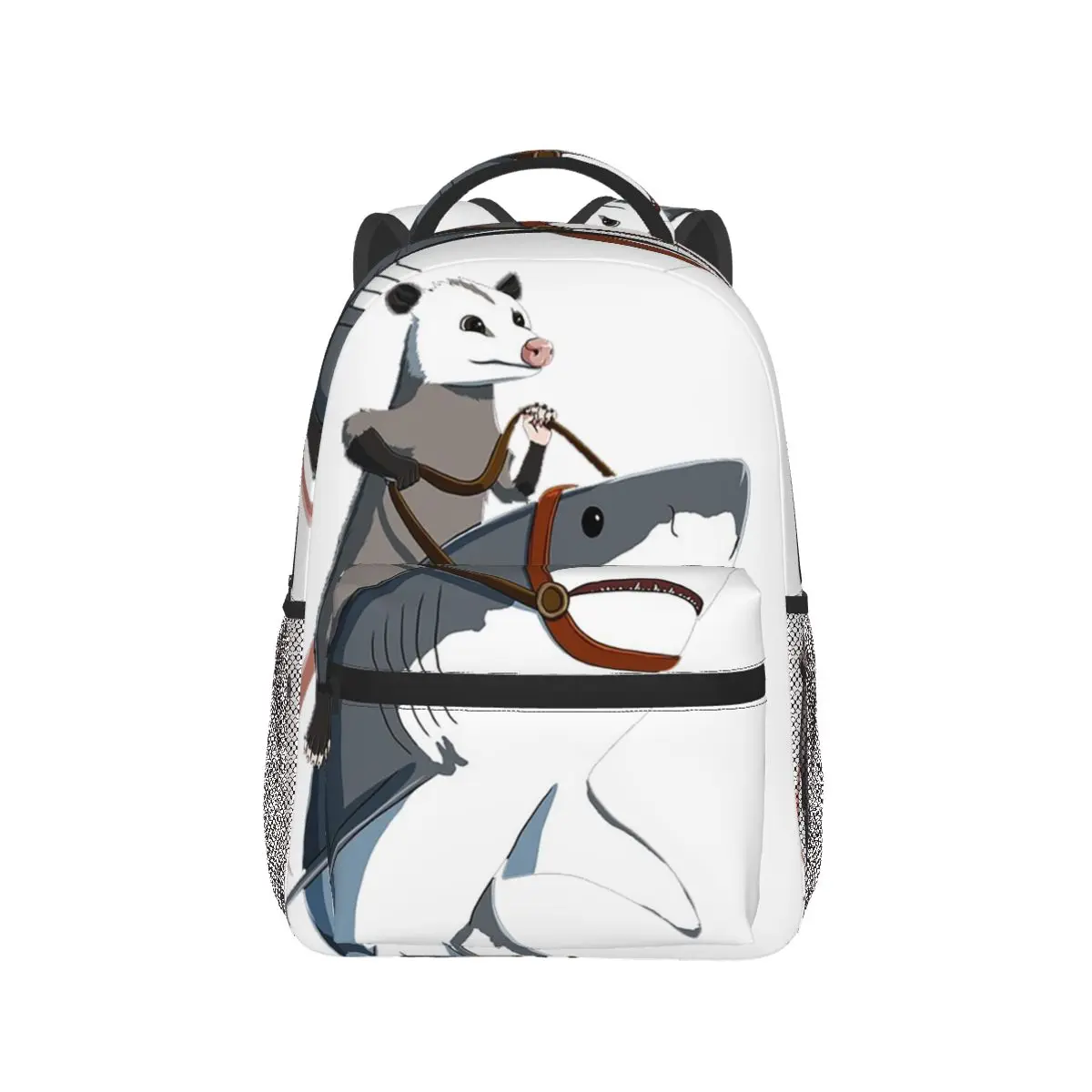 Opossum-mochila de tiburón para niños y niñas, morral escolar de dibujos animados, de viaje, de gran capacidad