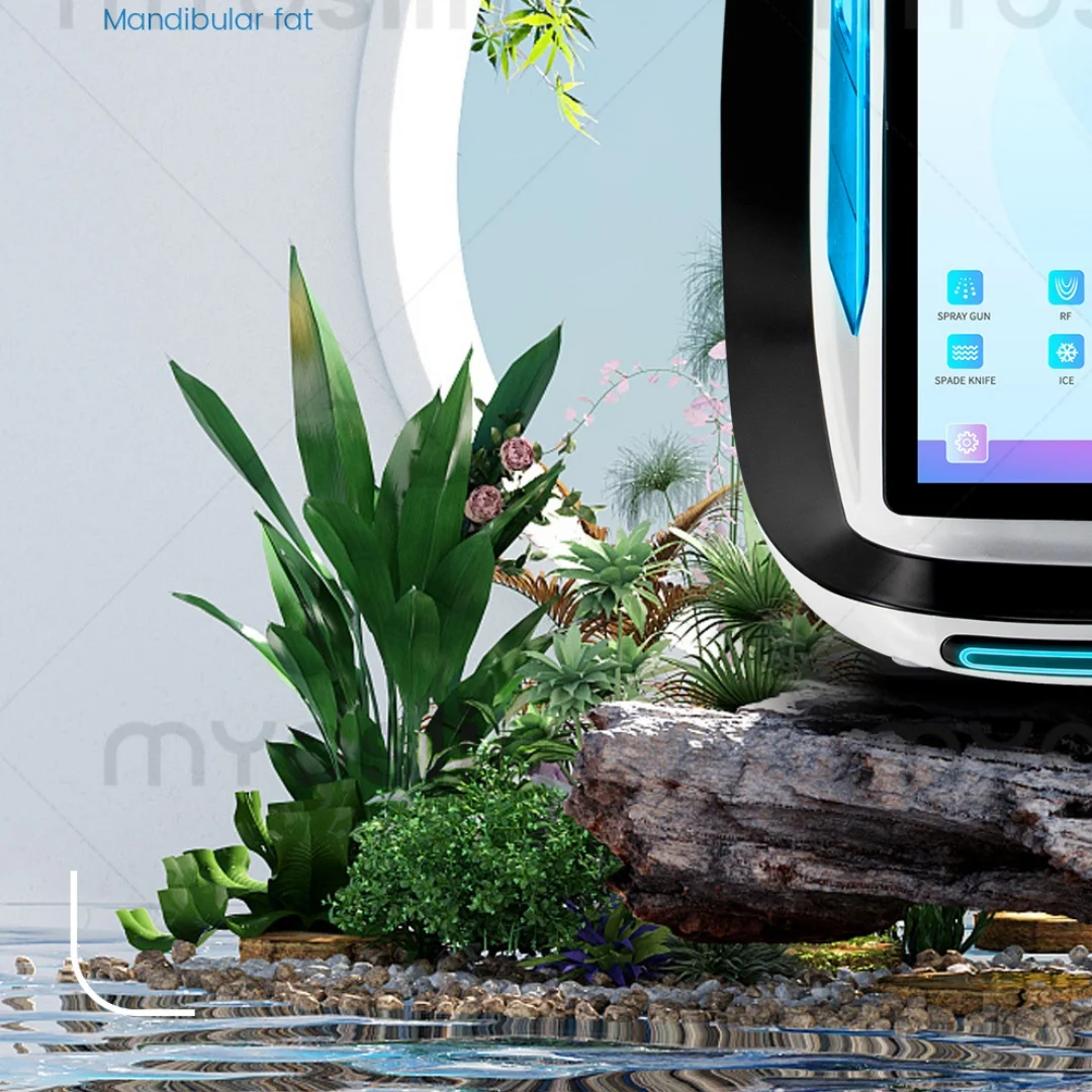 2026 Nieuwe 7-in-1 slimme ijsblauwe hydra-zuurstofdermabrasie gezichtsmachine met huidanalysator en aquafacial-reiniging myoslim