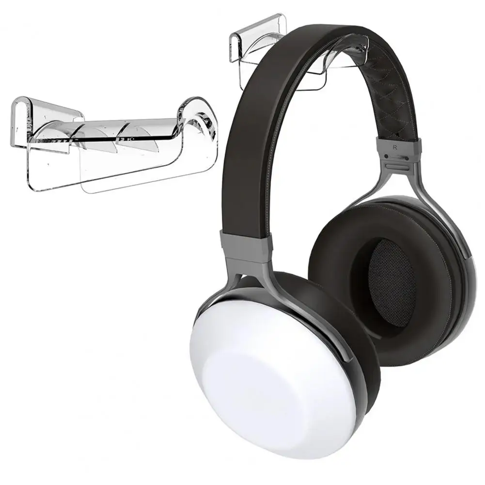 Flexible Headset Hanger Wall Mount Headphone Stand Bracket Acrylic Earphone Holder Strong Load-bearing Slim Accessory Organizer