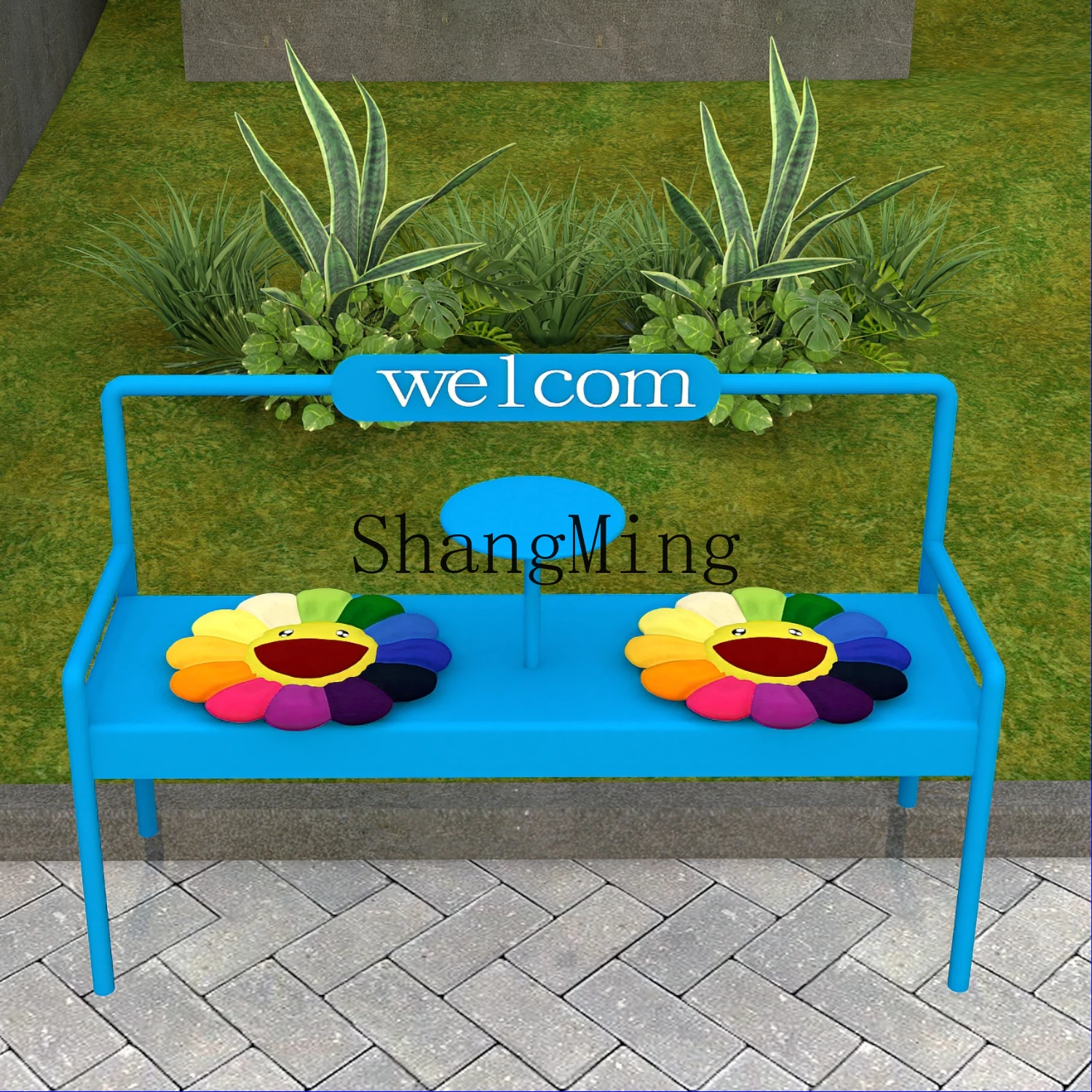CL outdoor bench park bench milk tea coffee shop gym rest bench shopping mall wrought iron seat chair