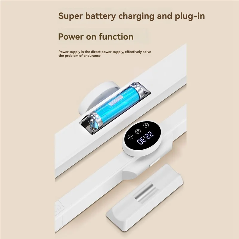 

AT43-Desk Lamp Hanging Magnetic Clock Table Lamp LED USB Rechargeable Stepless Dimming Cabinet Closet Wardrobe Night Light