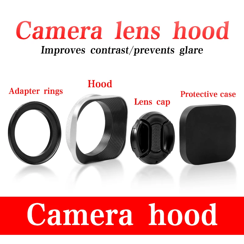 

Aluminum square lens housing for Canon SONY Con 16-50 Fujifilm 15-45/35f2 lens housing 52/43/46mm