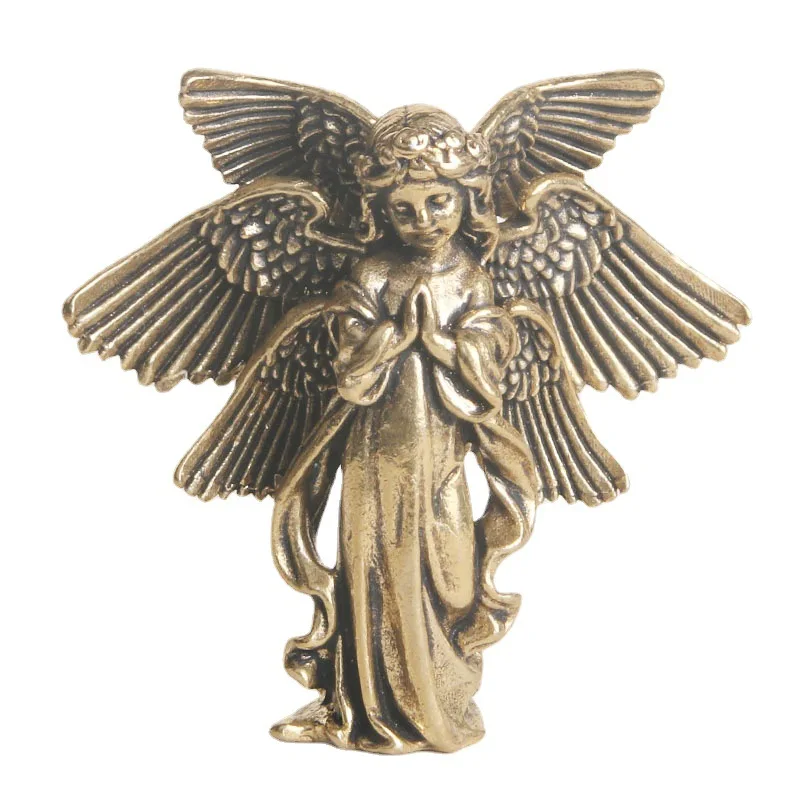 

Brass six-winged angel desktop ornaments Europe and the United States love God Cupid copper sculpture crafts couples ornaments