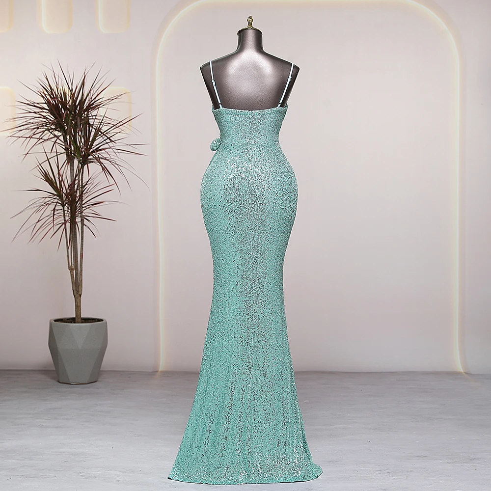 Candy color Mint Green side slits evening dresses prom dresses luxury wedding party dresses formal occasion vestidos de fiesta