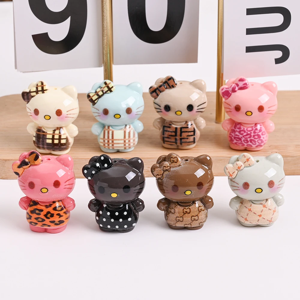 

5 шт. Sanrio персонаж бусины из смолы Hello Kitty форма прорезыватель бусина для изготовления ювелирных изделий ручной работы DIY детская соска Chian Clip