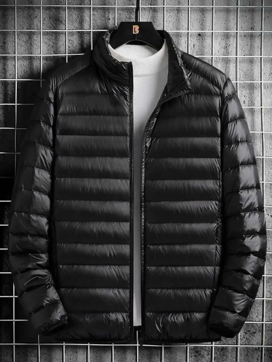 

Men's Lightweight ort Cotton Jaet Hooded Warmth Winter Coat Thin Polyester Filling Zipper Closure Casual Sle