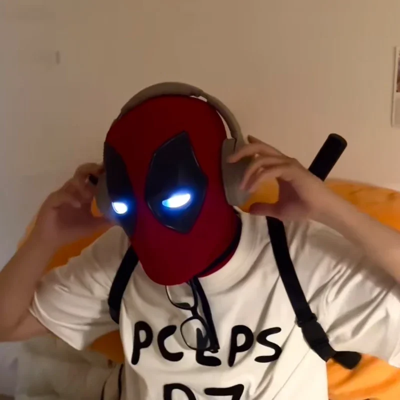 Deadpool Remote Control Mask With Lighting And Music  Cosplay Face Shield