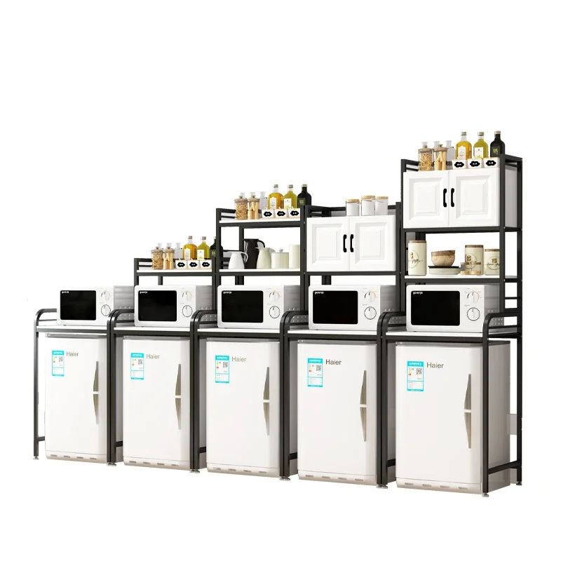 Refrigerator disinfection cabinet multi-layer floor rack small mini freezer with cabinet above kitchen microwave oven rack
