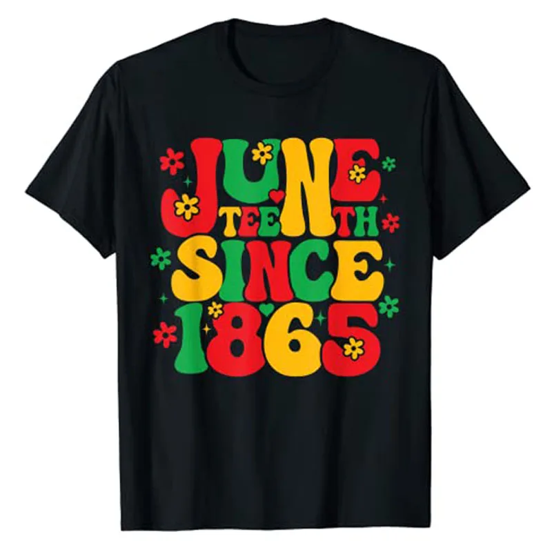 

Juneteenth Since 1865 Retro Black Women Kids Girls T-Shirt Proud-Black Freedom Graphic Tee Tops Black-History-Month Clothes Gift