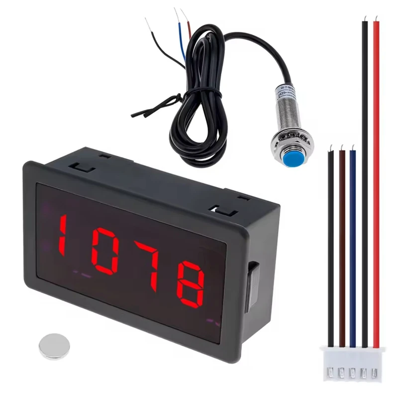 

NEW_RPM Измеритель скорости 4, цифровой тахометр со светодиодным дисплеем для двигателя