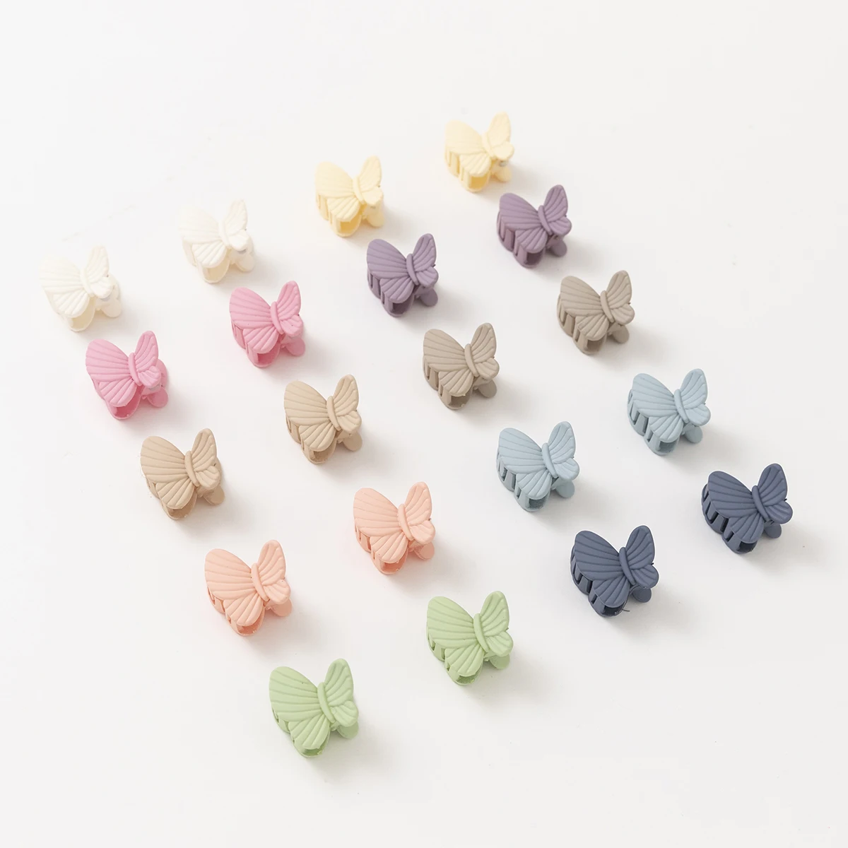 20pcs Candy Colour 2.5cm Butterfly Children\'s Flower Small Scratch Clip Cute Princess Head Little Girl Baby Hair Accessories Ban