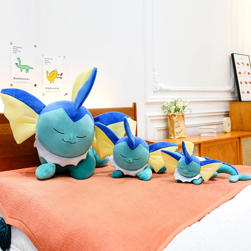30-70cm Pokémon Vaporeon Plush Toys Large Cartoon Plushie Cute Eevee Anime Pokemon Pillow Doll Stuffed Gift for Childrens Xmas
