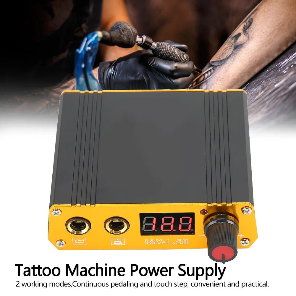 1 stks dubbele modi nieuwe zwarte professionele mini tattoo machine voeding tattoo voeding met lcd-scherm tattoo benodigdheden