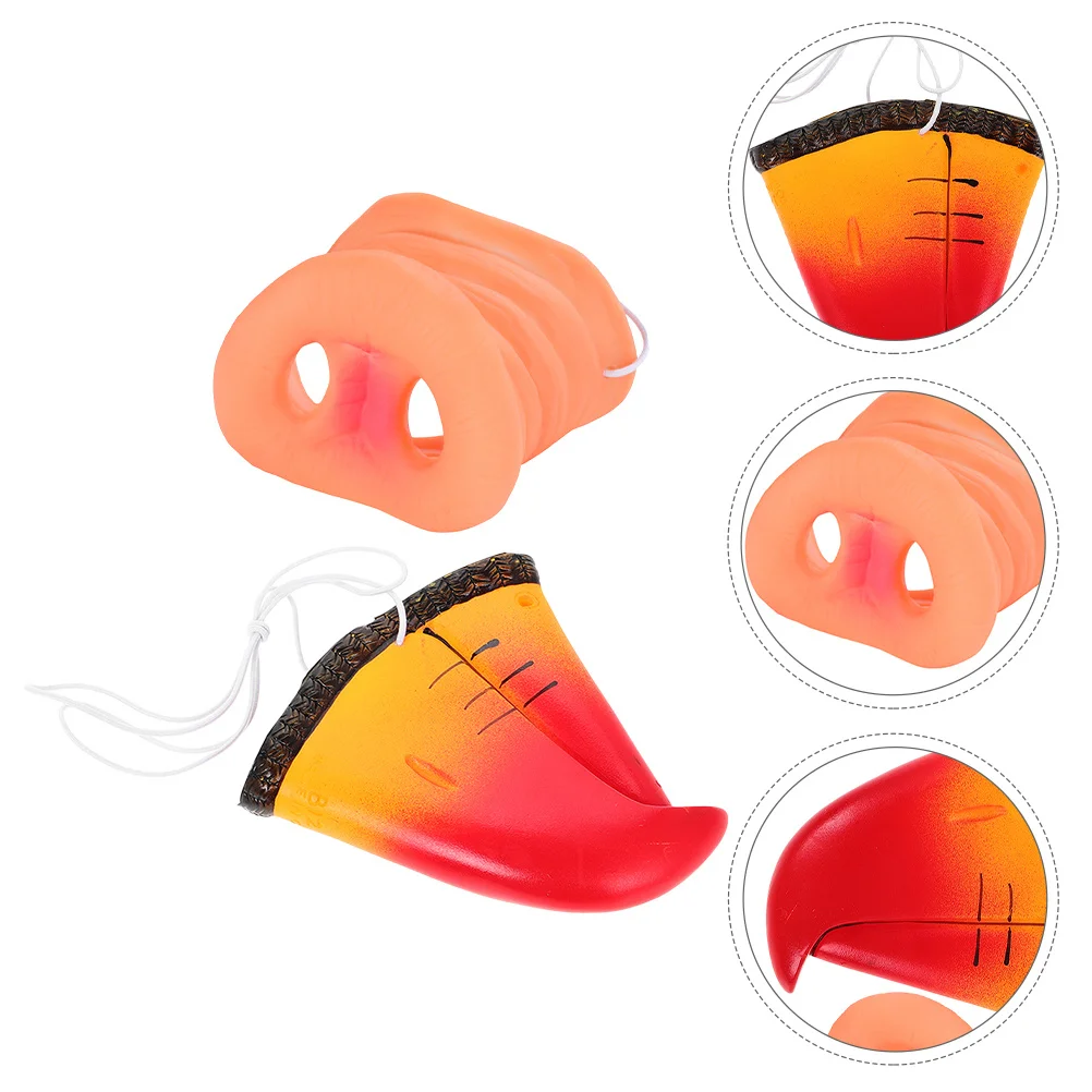 

4Pcs Realistic Simulation Pig Nose Parrot Beak Costume Props Lifelike Animal Cosplay Party Dress Up Halloween Decorations