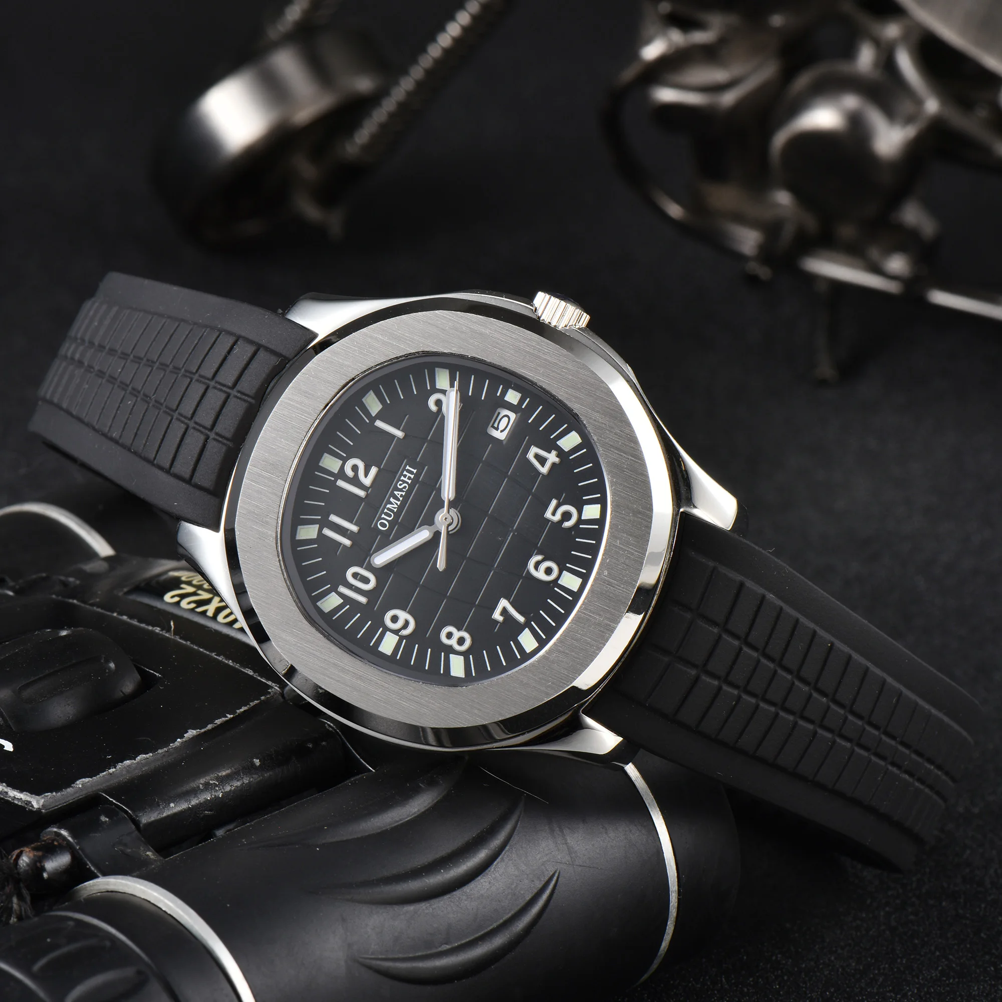 OUMASHI-reloj mecánico de lujo para hombre, cronógrafo de zafiro Simple de acero inoxidable, 40mm, NH35A