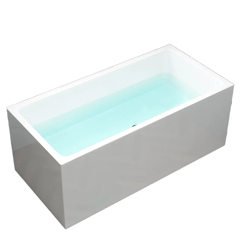 

Modern Style 0.9-1.3M Acrylic Deep Soaking Bathtub Independent Rectangle Bathtub with Whirlpool Features
