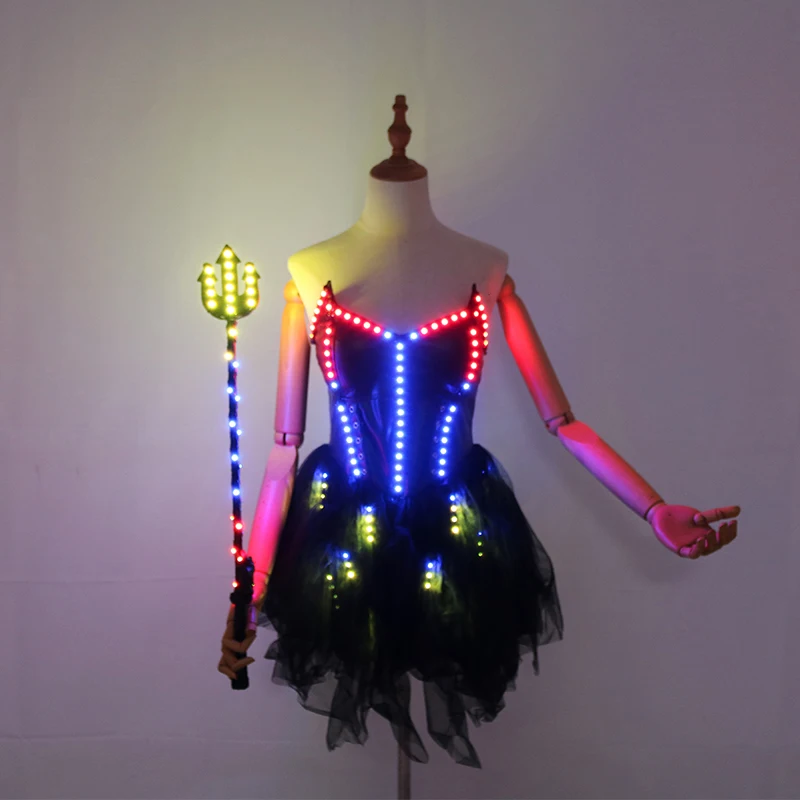 

LED Luminous Skirt Ballet Dance Lighted Skirt COSPLAY Halloween Party Performance Luminous Costume
