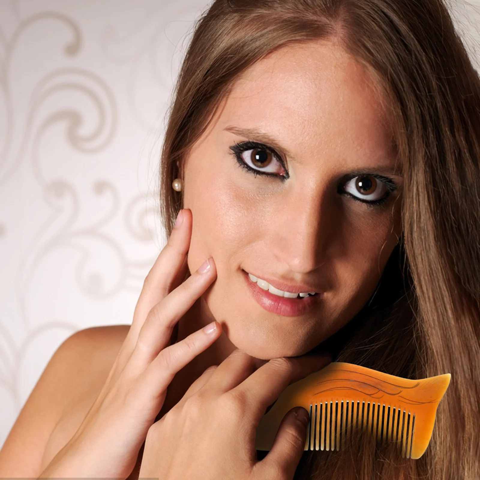 

1 шт., расческа с бычьим рогом, антистатический парикмахерский инструмент, уникальная резьба, шикарный ретро, способствует кровообращению, предотвращает выпадение волос