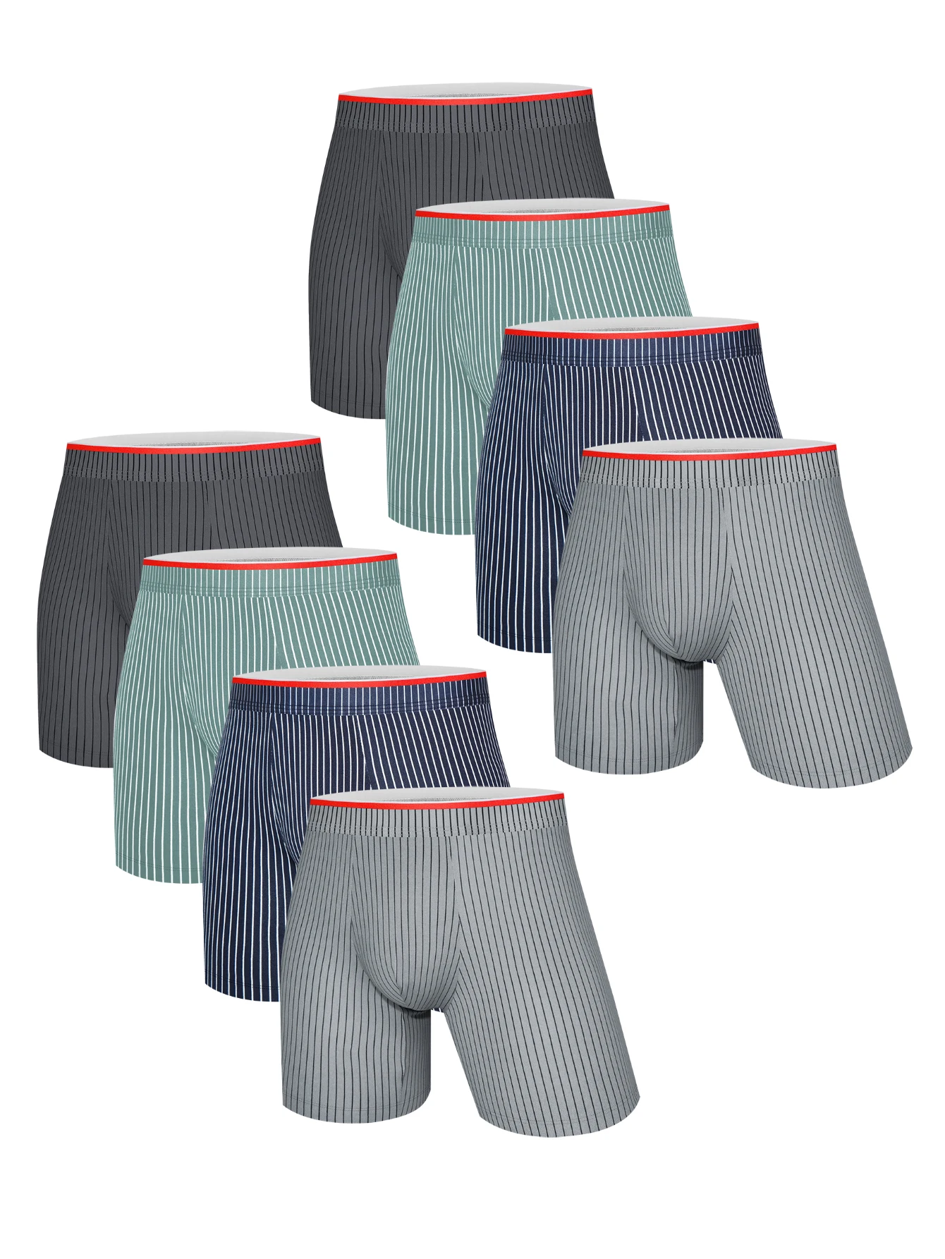 

8-pieces MEN'S Underwear MEN'S Striped classics Boyshort Antibacterial Breathable Boyshort plus Size Summer Pants MEN'S Shorts