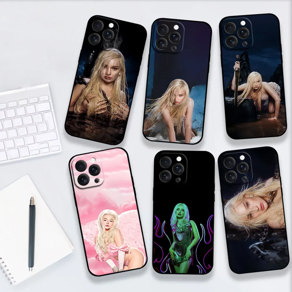 Singer Kim Petras For iPhone 11 12 13 14 15 16 Pro Max Plus Matte Soft Silicone phone Case Ultra Thin Black Cover