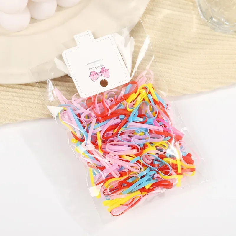 350pcs Disposable Rubber Band Colorful for Baby Girl Infant Children Hearwear  Rubber Band Hair Tie  Loop Headband Kid Headwear