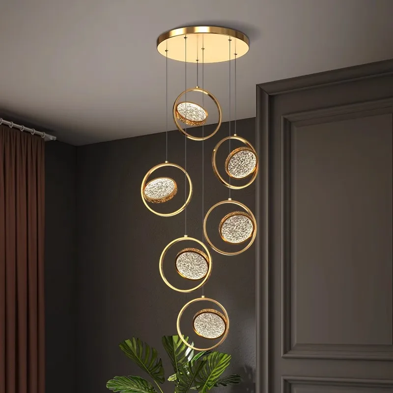 

Modern home decoration crystal chandelier, stair Pendant lamp, living room Pendant lights, interior lighting