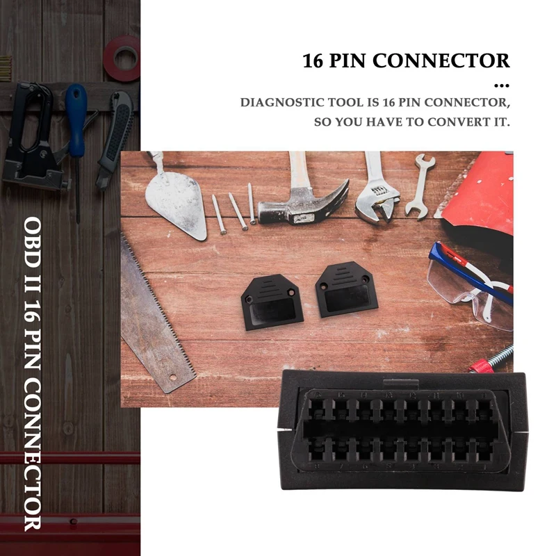 16-контактный разъем OBD2 OBD II, диагностический инструмент, адаптер OBD, разъем + корпуса + терминал + винты