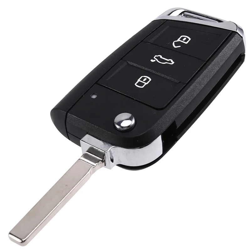 

For VW MBQ Golf Tiguan Narrow Key Blade Housing Cover 3 Buttons Car Remote Control Key Shell Folding