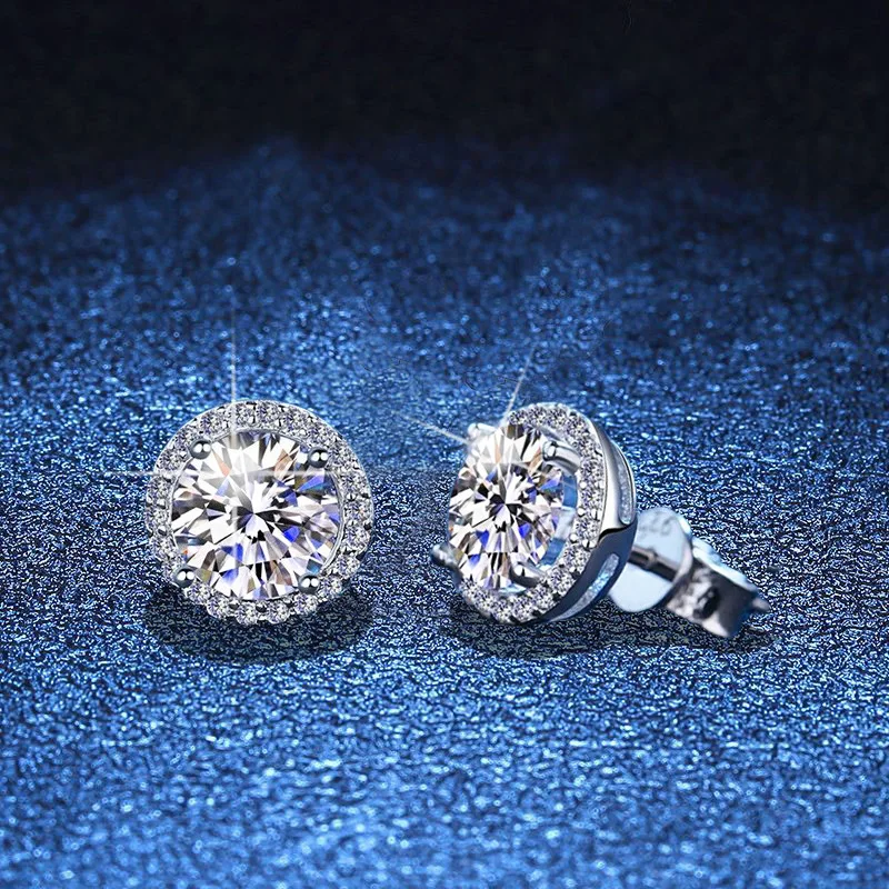 Сверкающие серьги с имитацией муассанита 8 мм, круглые серьги-гвоздики из стерлингового серебра 925 пробы Brincos de Prata, новинка 2023 года, женские ювелирные изделия, подарок