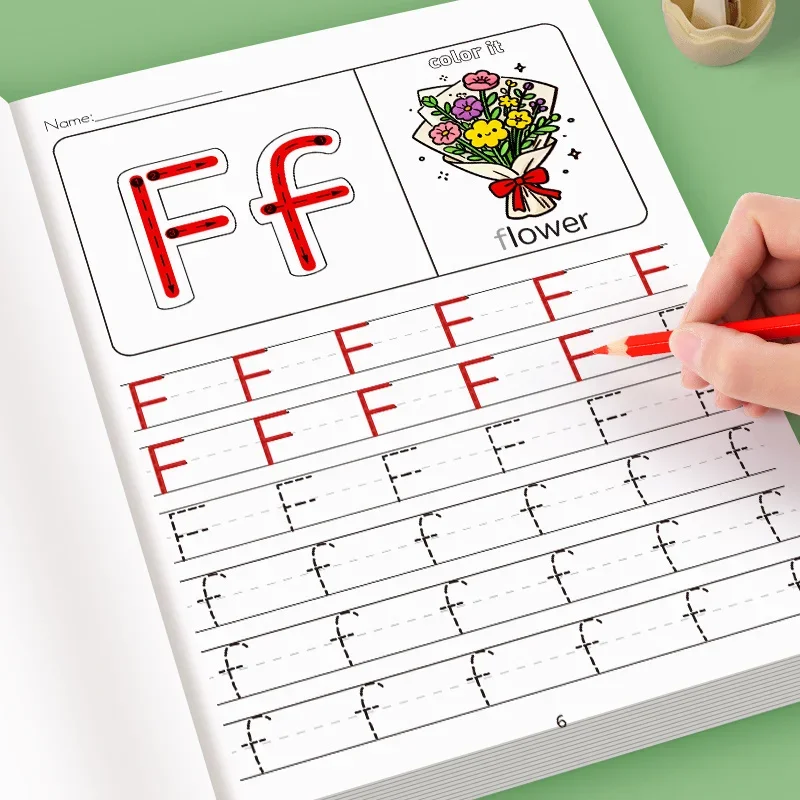 Alphabet-Übungsbücher für Kinder, A-Z-Schreibübungsbücher, Lernen, Schreiben, Zeichenseiten, Aktivitäten, Illustrationsbuch – Detail 6