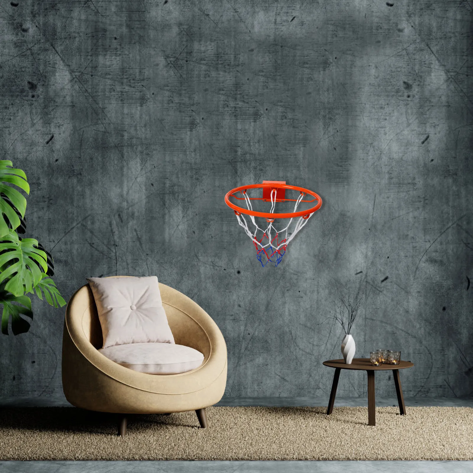 

Indoor Outdoor Basketball Hoop for Adults No Drilling Wall Mounted Heavy Duty Solid Iron Rim Basketball Net Professional