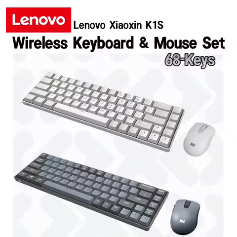 Lenovo K1S 2.4G Wireless Keyboard Mouse Set 68 Keys Portable Office Keyboard Gaming Keyboards Mouse Combo Keyboard For Laptop PC