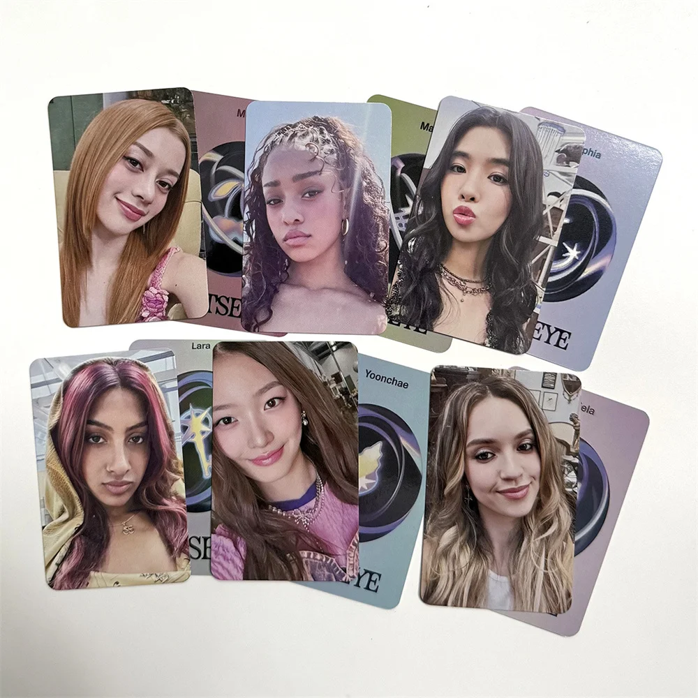 6개/세트 캣아이 새 앨범 시스 소프트 이즈 스트롱 HD 브라이트 포토카드 다니엘라 라라 마논 메간 소피아 윤채 로모 카드 팬 선물