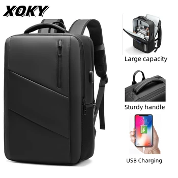 XOKY Business Backpack Travel Backpack School Expandable USB Bag Fashion Large Capacity Laptop Waterproof Fashion Backpack 2101