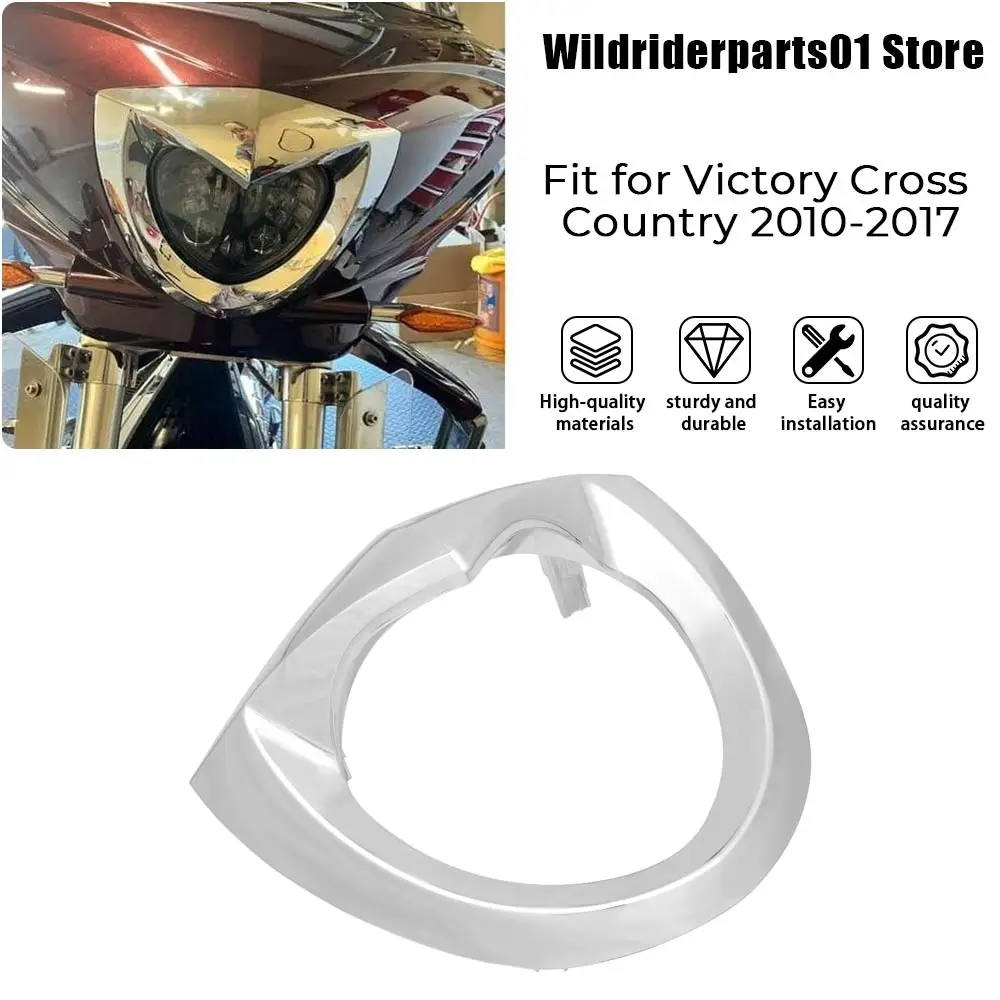 For Victory Cross Country 2010-2017 Victory Cross Roads 2010-2012 Front Headlight Visor Trim Cover Chrome ABS Plastic Motorcycle