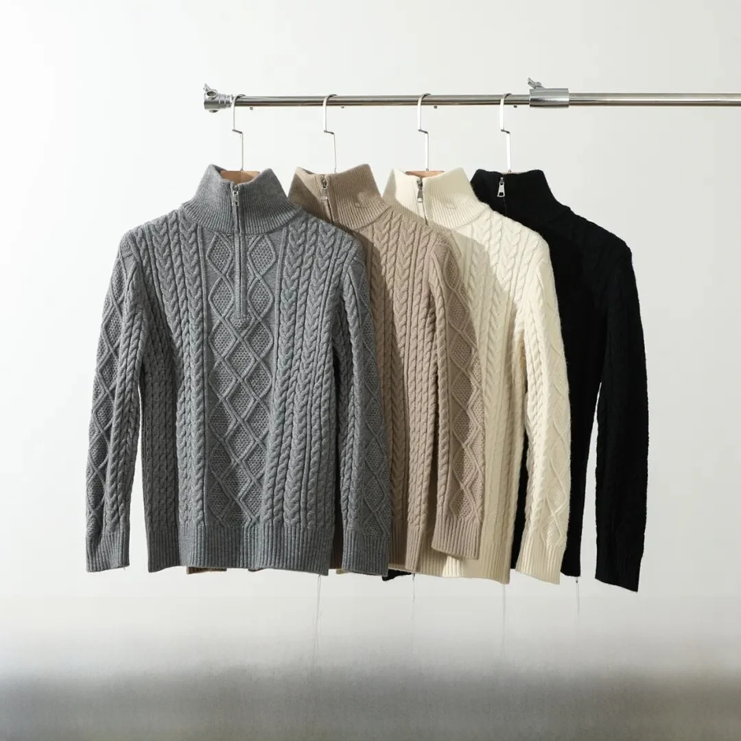 

Lu Life Men's Thiened Knitted Sweater Zipper f High Collar Soft Comfortable Casual Sle Autumn Winter Faionable