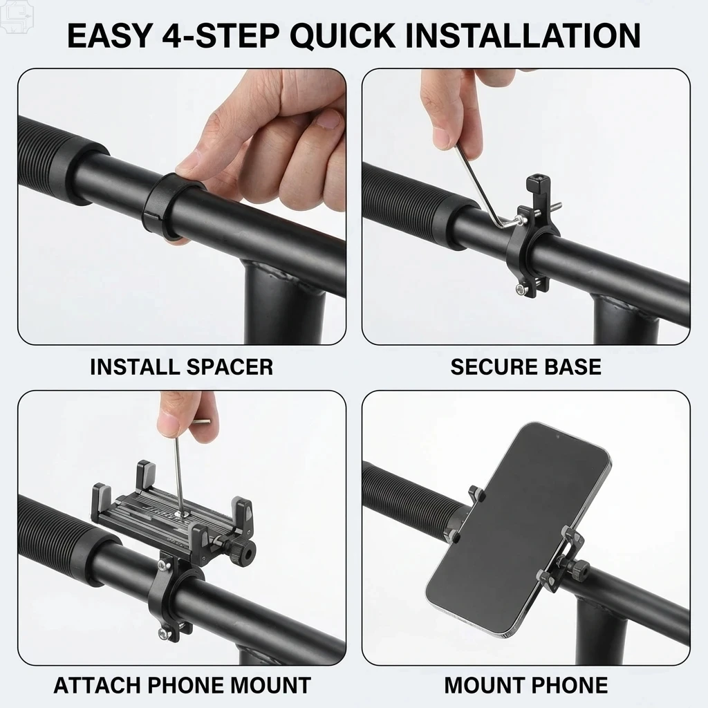 Bicycle Phone Holder Reliable MTB Phone Mount Stand Bicycle Holder Aluminum Adjustable Bike Phone Holder Nonslip Holder