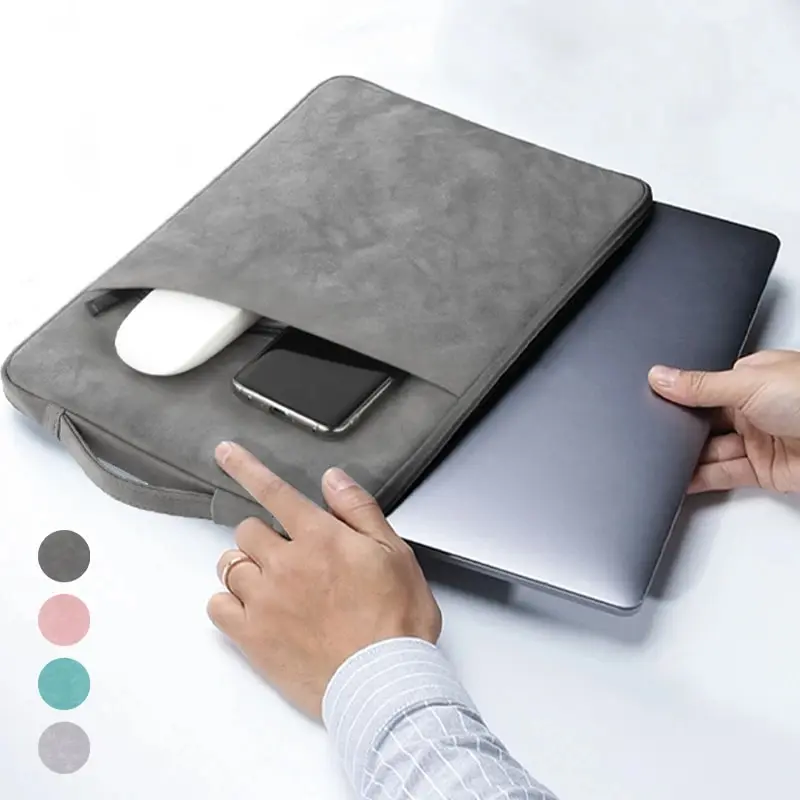 Laptop Sleeve Bag Compatible with MacBook 13inch 14 Inch 15.6 Inch Notebook Ipad Pro Max Table 2024-2021 Suede Case with Pocket