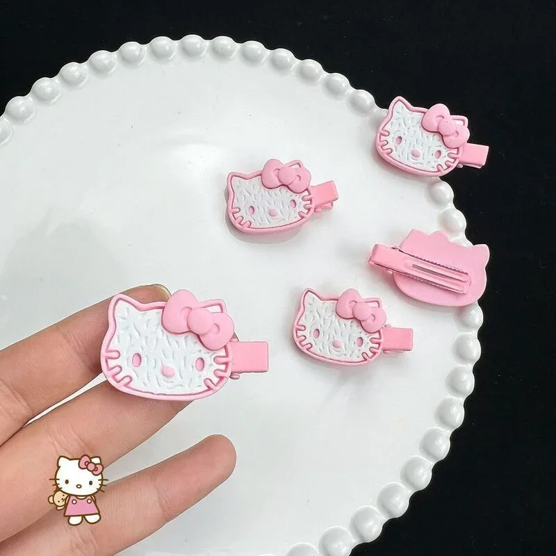 

Новая заколка для волос Sanrio Hello Kitty с милым мультяшным розовым печеньем, заколка для волос Ins Sweet Girly Heart, студенческая челка, аксессуары для волос