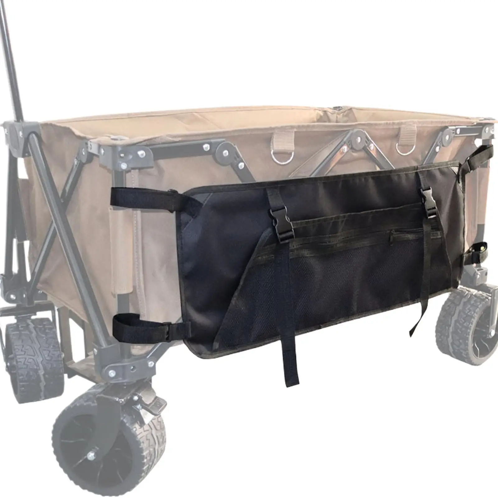 

Foldable Cart Side Bag 600D Oxford Large Capacity Garden Cart Side Pockets Stroller Organizer Sorting Storage Pouch Accessories