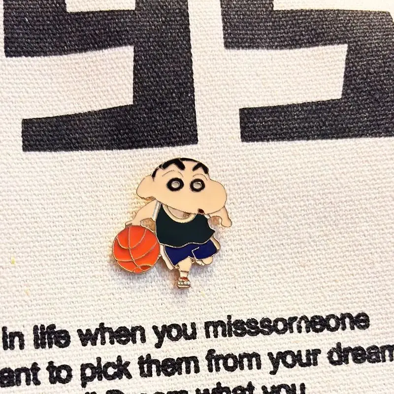 4pcs Crayon Shin-chan Enamel Pin Anime Cartoon Brooch Metal Lapel Badge Backpack Clothes Decor Jewelry Gift