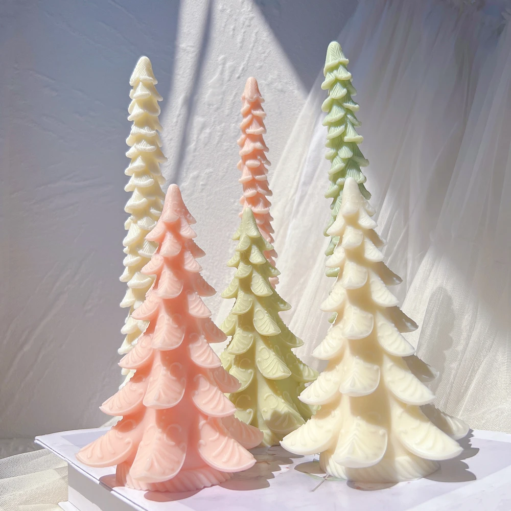 Christmas Tree Candle Silicone Mold Christmas Home Decor Taper Silicone Mold Dinner Wax Silicone Candle Mould