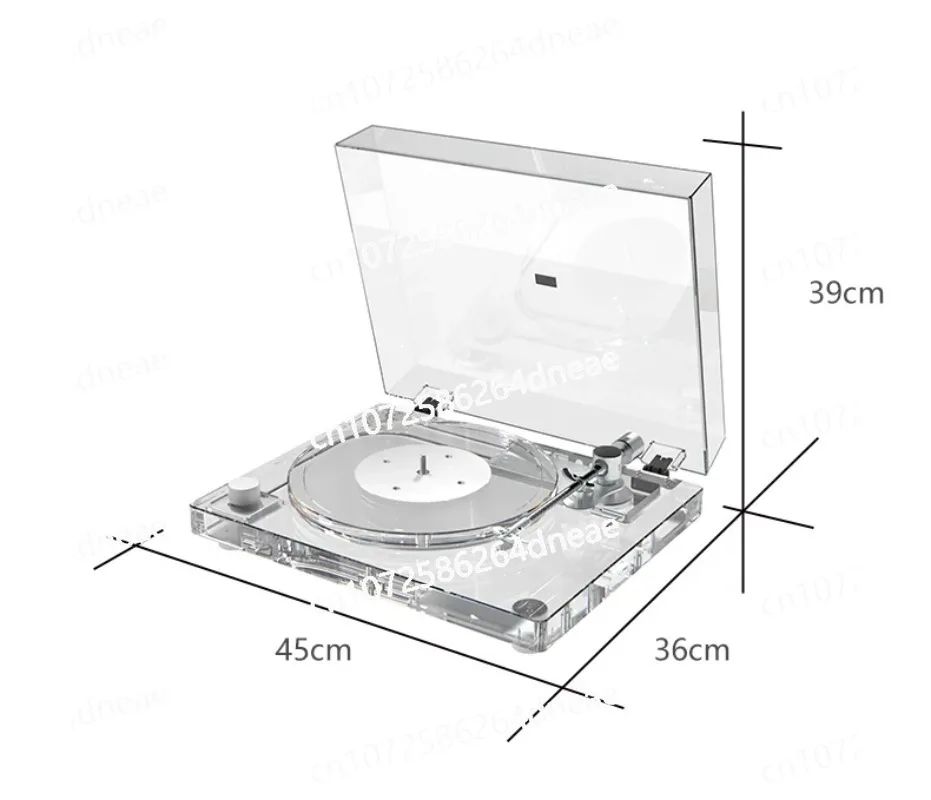 

Home Bluetooth Transparent Acrylic Record Player Phonograph Record Turntable With Built-in Stereo Speakers