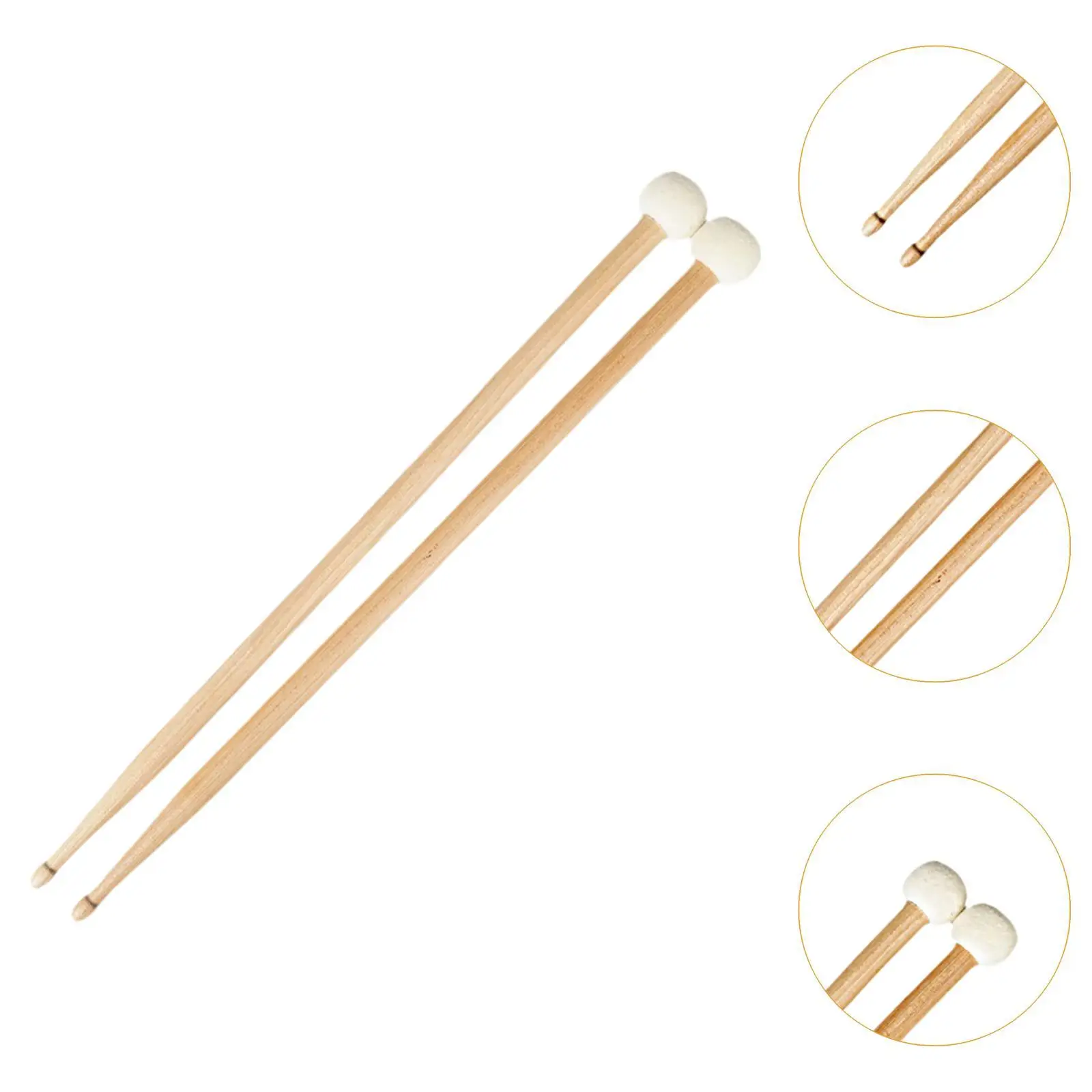 Drum Practice Pad Compatible Felt Head Timpani Stick Percussion Exercise Tool for Training and Performance