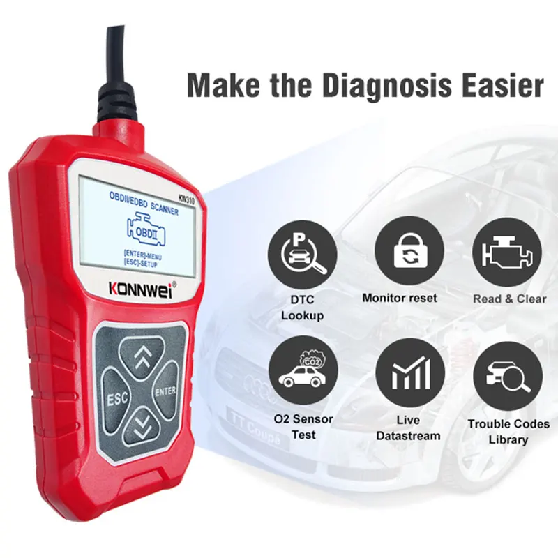 KONNWEI KW310 OBD2 Car Diagnostic Scan Tool Automotive OBD 2 Scanner Code Reader  Check Engine Light Scan Tool