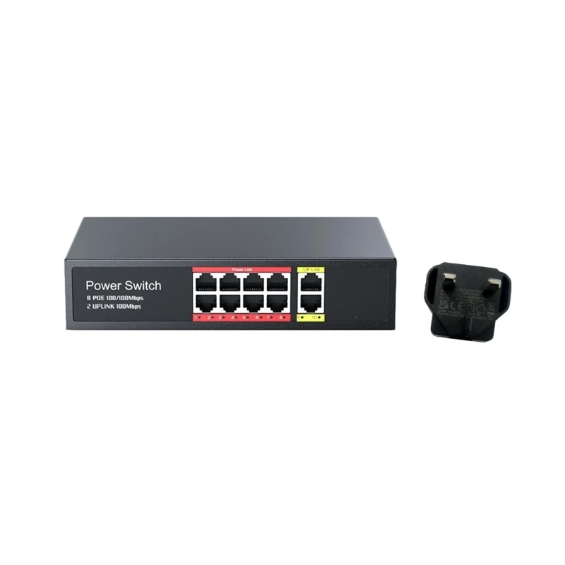 U55B Iron Case 8 Port POE Networking Switching 48V Power Over Ethernet For Surveillances Setups